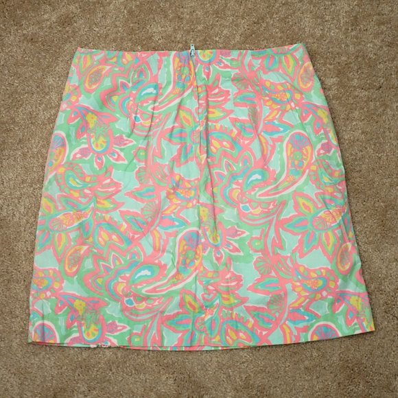 Lilly Pulitzer Corrie Mini Skirt Sz 2—Sandbar Blu Make A Splash Print 54539 - Picture 7 of 10